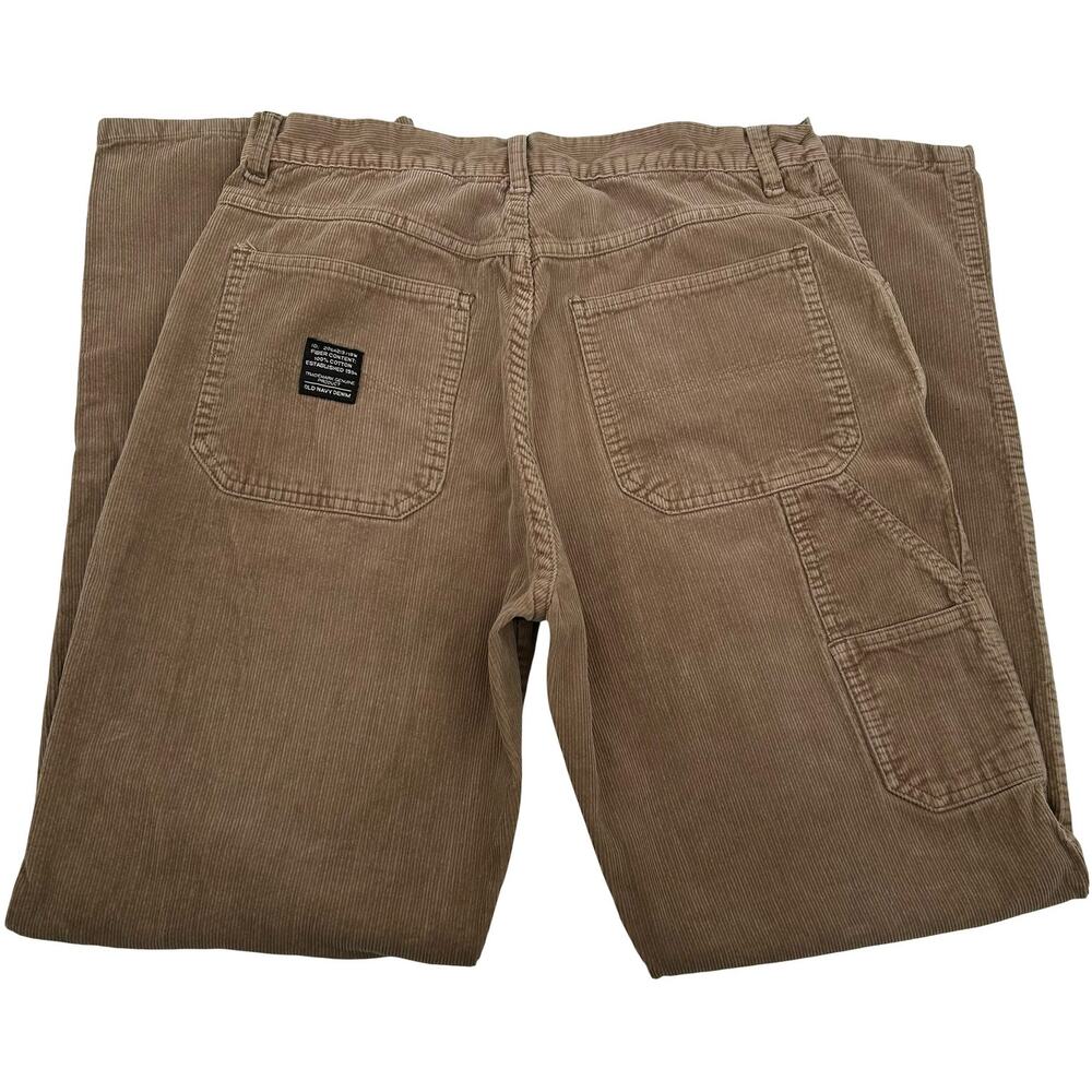 VTG y2k Men's Brown Corduroy Old Navy Baggy Carpenter Grunge Skate Pants Sz 31